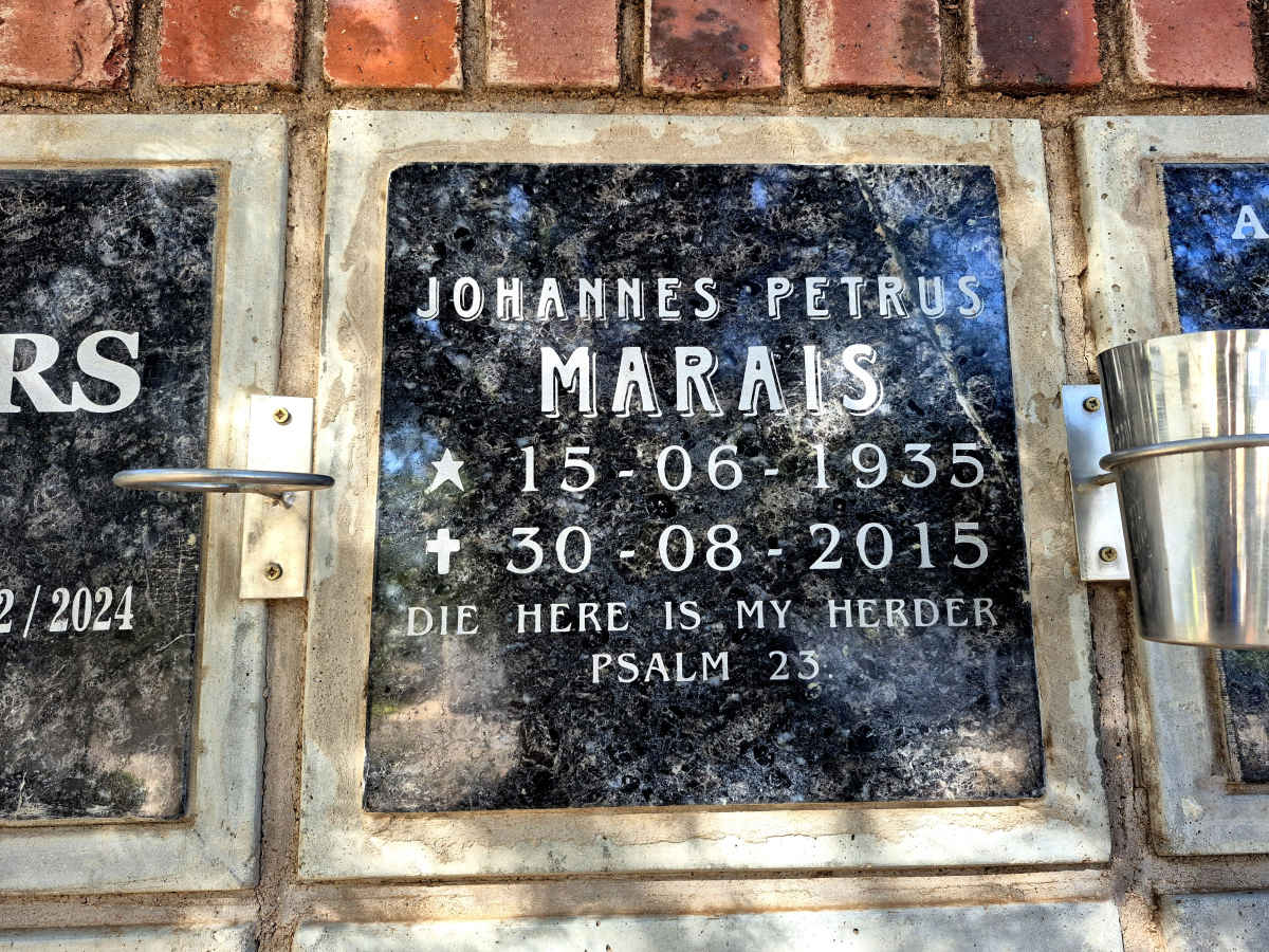 MARAIS Johannes Petrus 1935-2015