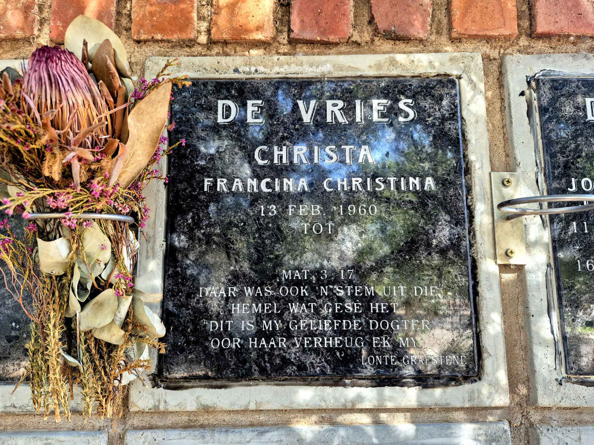 VRIES Francina Christina, de 1960-