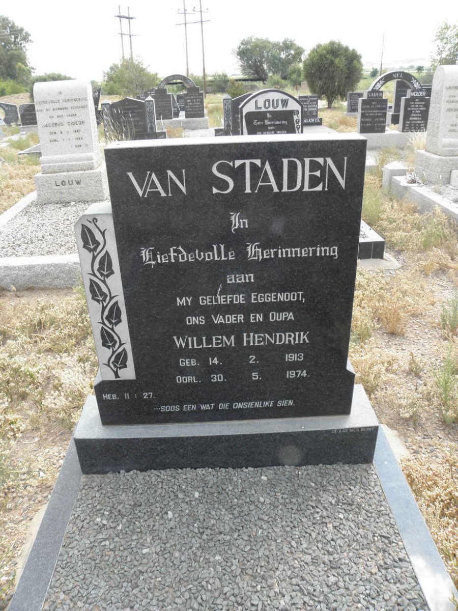 STADEN Willem Hendrik, van 1913-1974