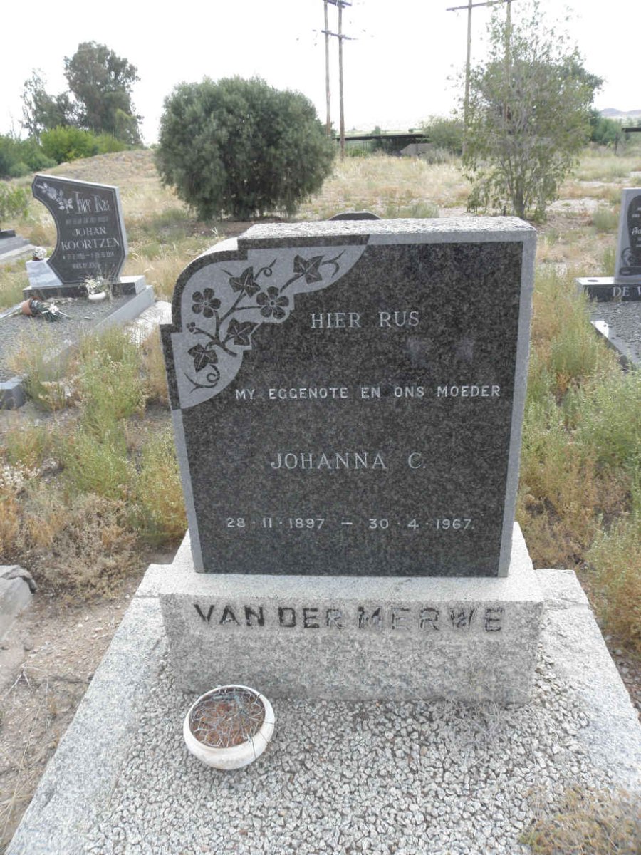MERWE Johanna C., van der  1897-1967