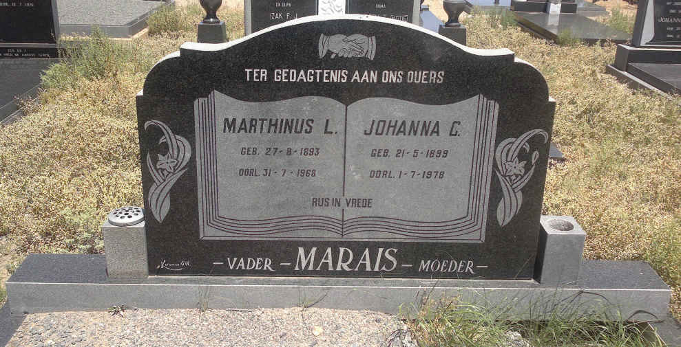 MARAIS Marthinus L. 1893-1968 &amp; Johanna C. 1899-1978