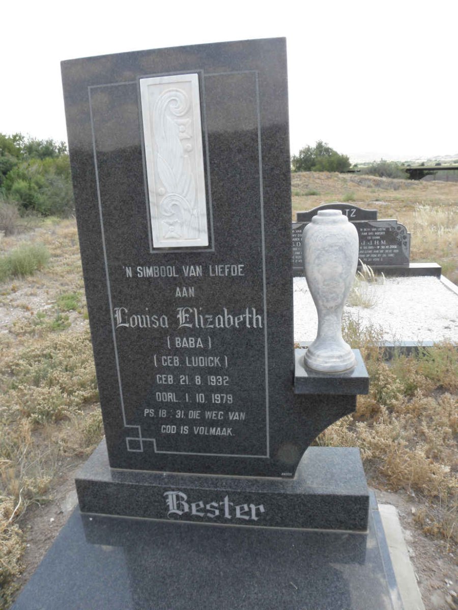 BESTER Louisa Elizabeth nee LUDICK 1932-1979