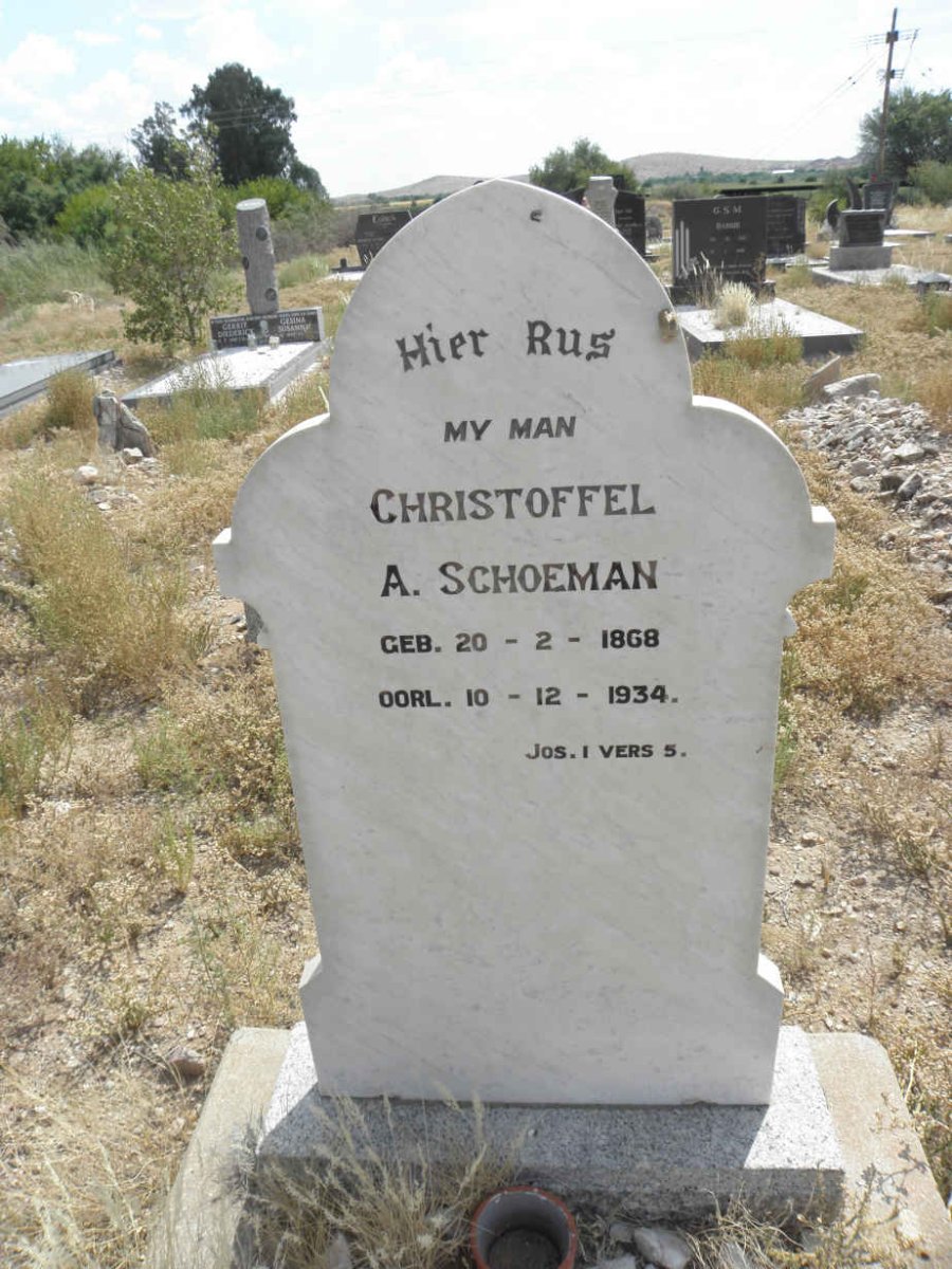 SCHOEMAN Christoffel A. 1868-1934