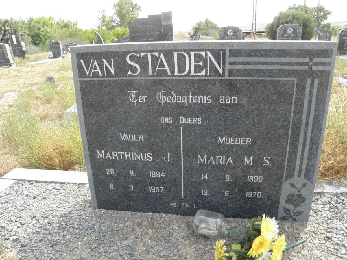 STADEN Marthinus J., van 1884-1957 &amp; Maria M.S. 1890-1970