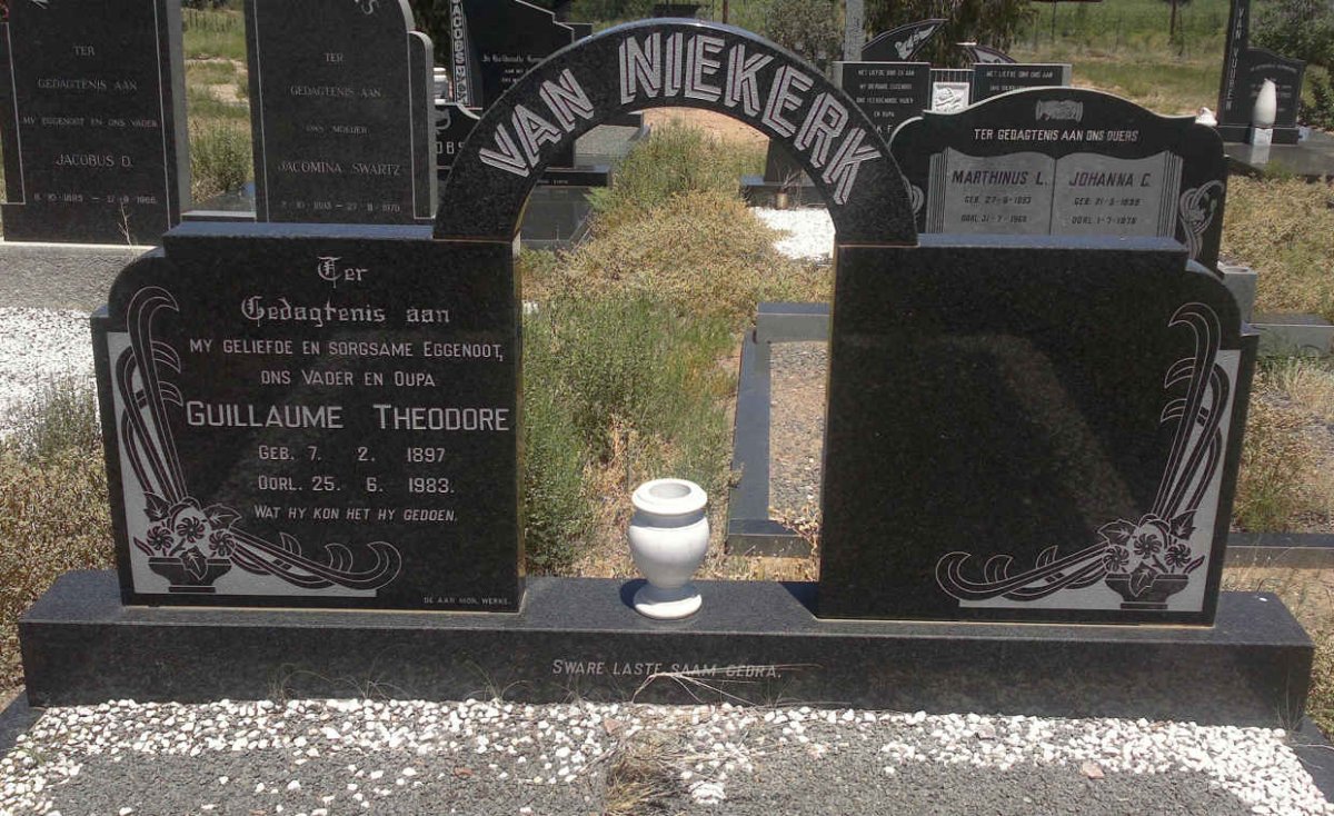 NIEKERK Guillaume Theodore, van 1897-1983