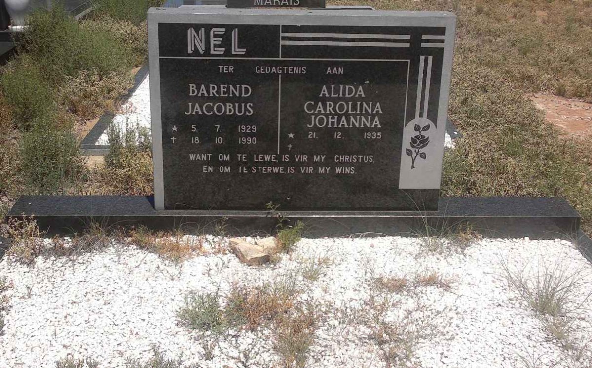 NEL Barend Jacobus 1929-1990 &amp; Alida Carolina Johanna 1935-