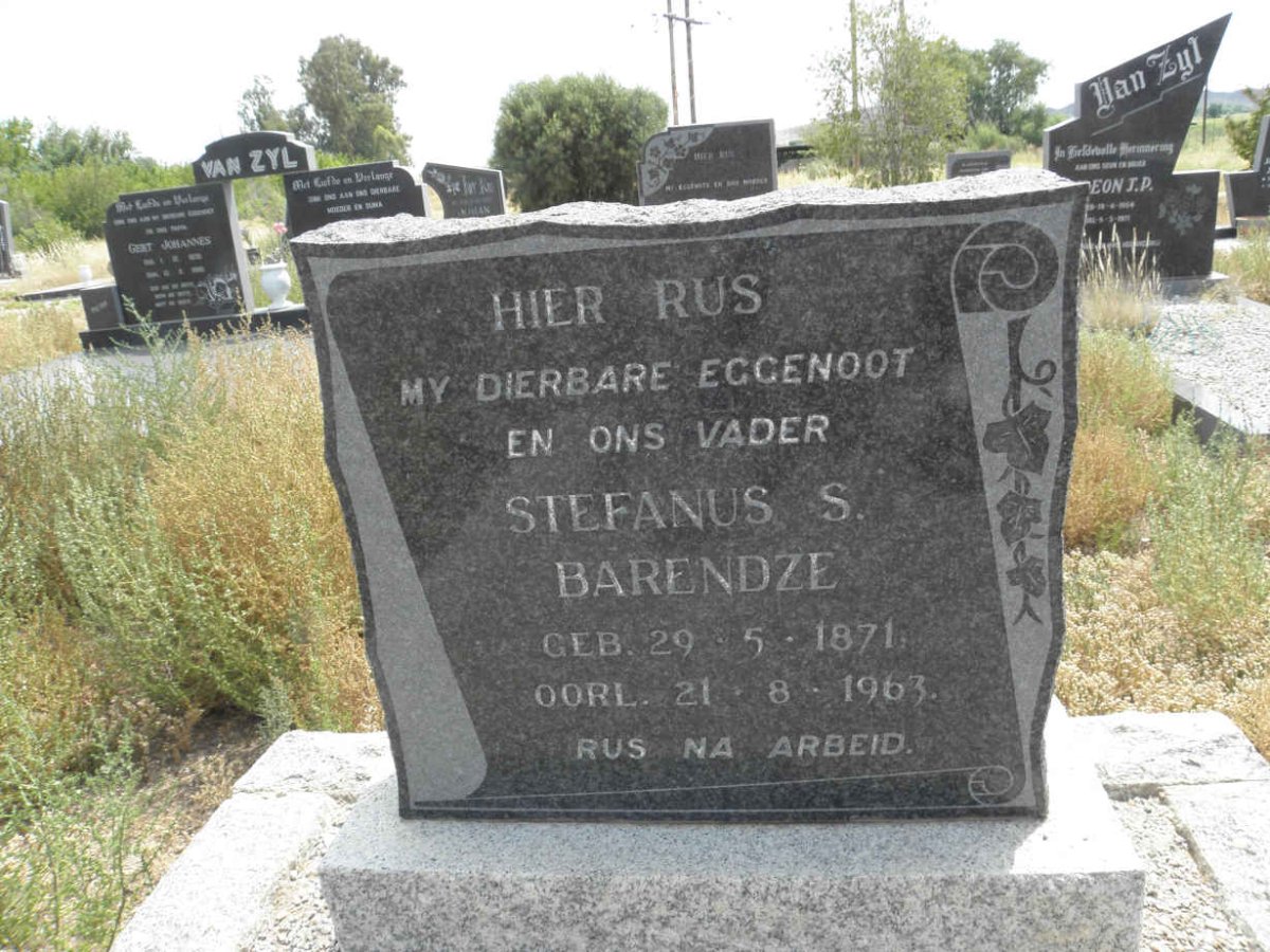 BARENDZE Stefanus S. 1871-1963