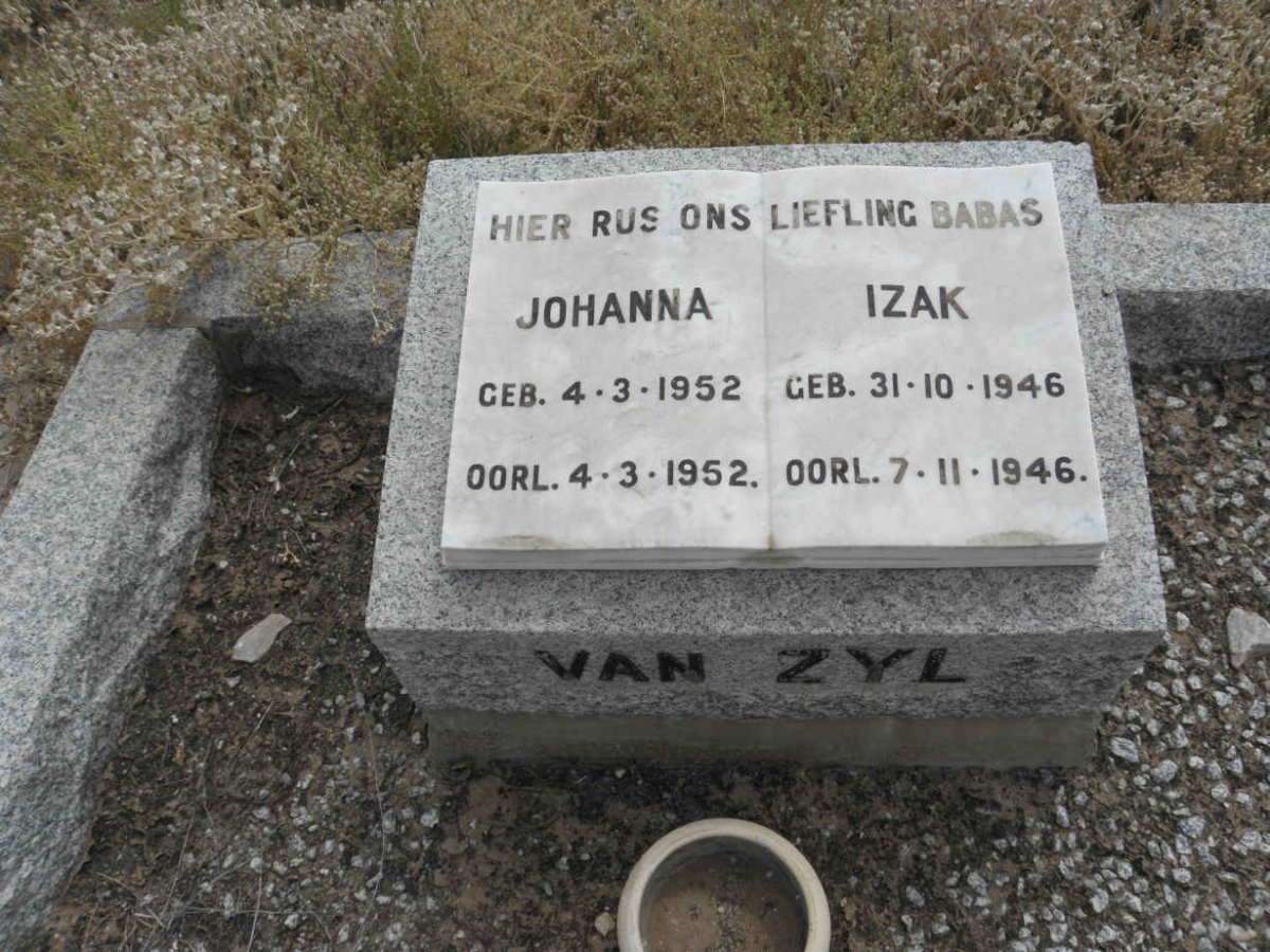 ZYL Izak, van 1946-1946 :: VAN ZYL Johanna 1952-1952