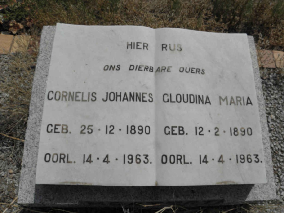 MOSTERT Cornelis Johannes 1890-1963 &amp; Gloudina Maria 1890-1963