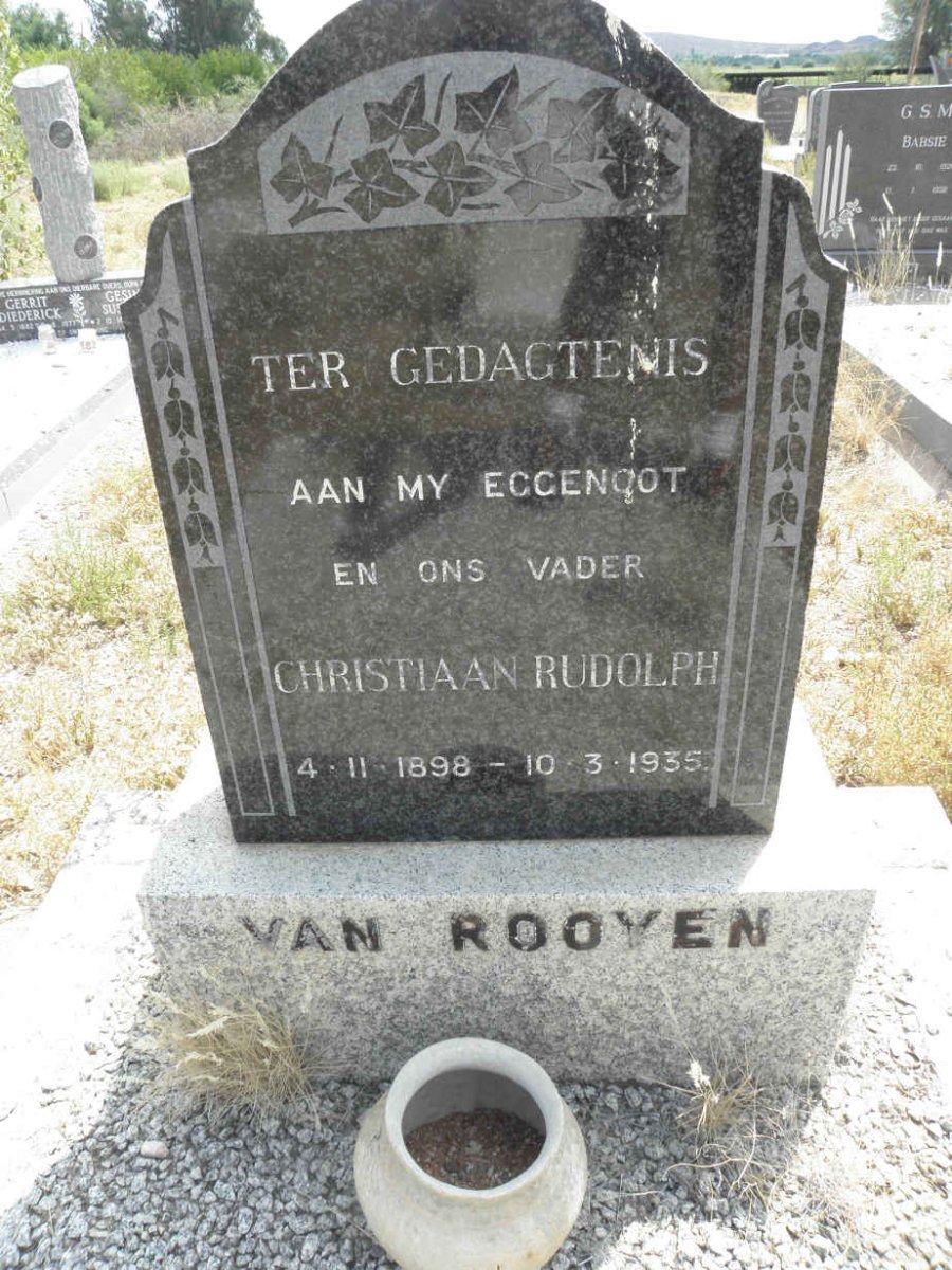 ROOYEN Christiaan Rudolph, van 1898-1935