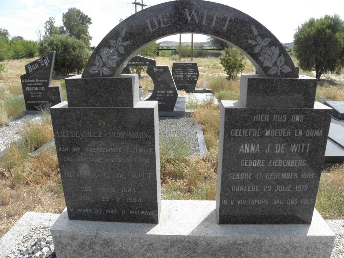 WITT Hendrik G., de 1883-1964 &amp; Anna J. LIEBENBERG 1884-1979