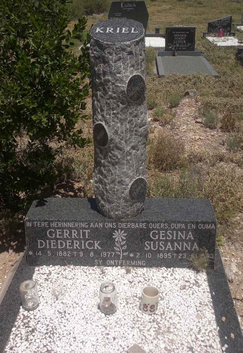 KRIEL Gerrit Diederick 1882-1977 &amp; Gesina Susanna 1895-1988
