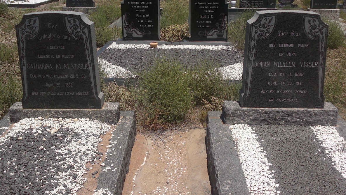 VISSER Johan Wilhelm 1896-1981 &amp; Catharina M.M. V. D. WESTHUIZEN 1901-1962
