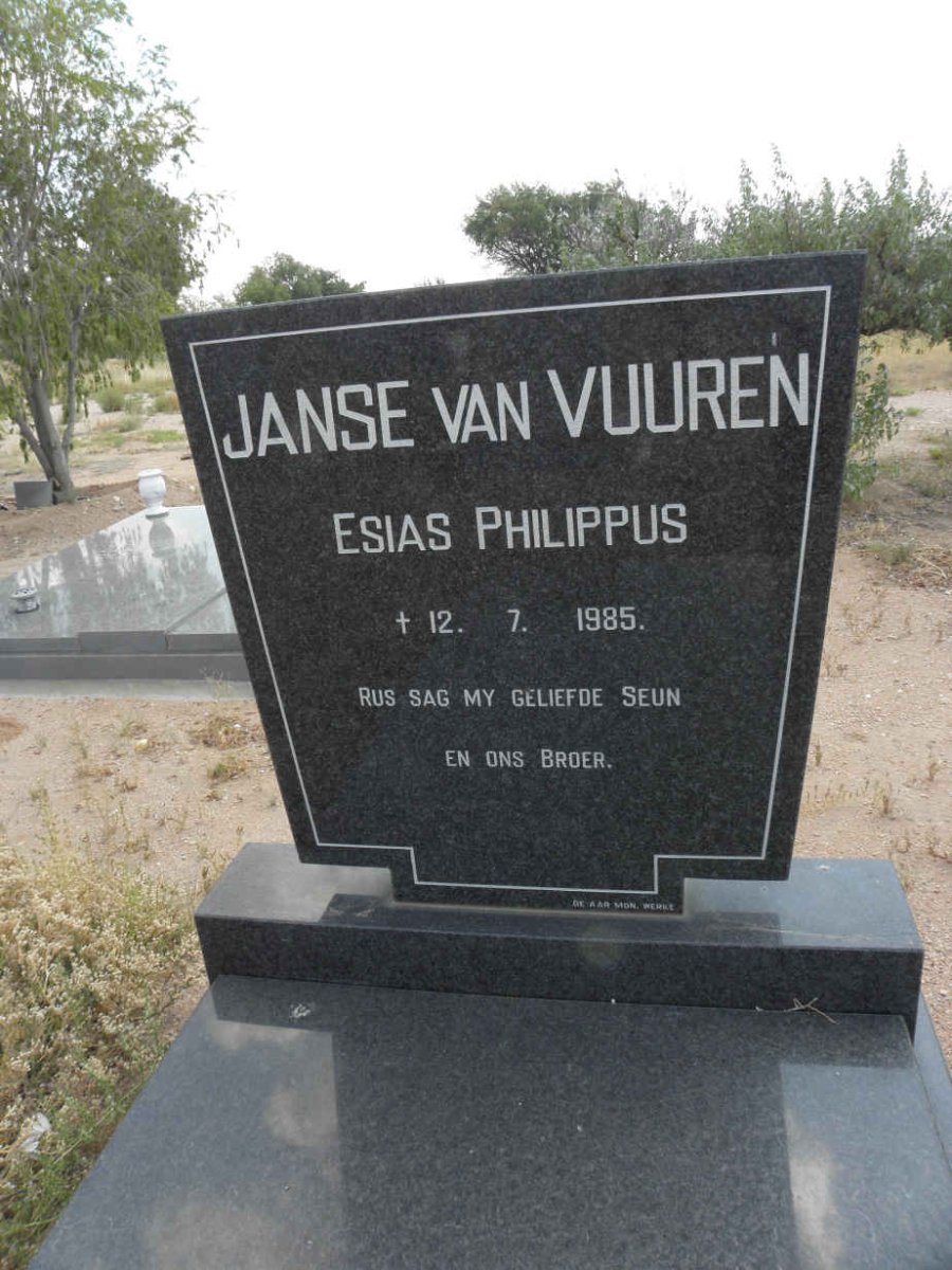 VUUREN Esias Philippus, Janse van -1985