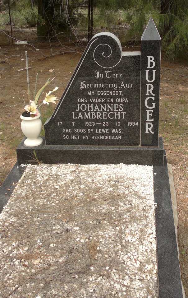 BURGER Johannes Lambrecht 1923-1994