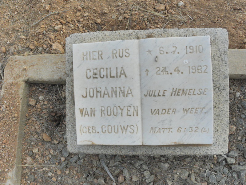 ROOYEN Cecilia Johanna, van nee GOUWS 1910-1982