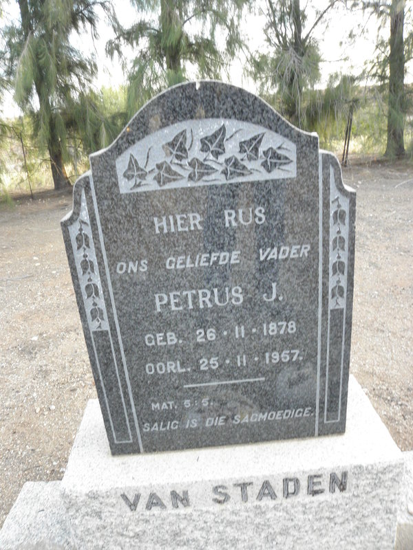 STADEN Petrus J., van 1878-1957