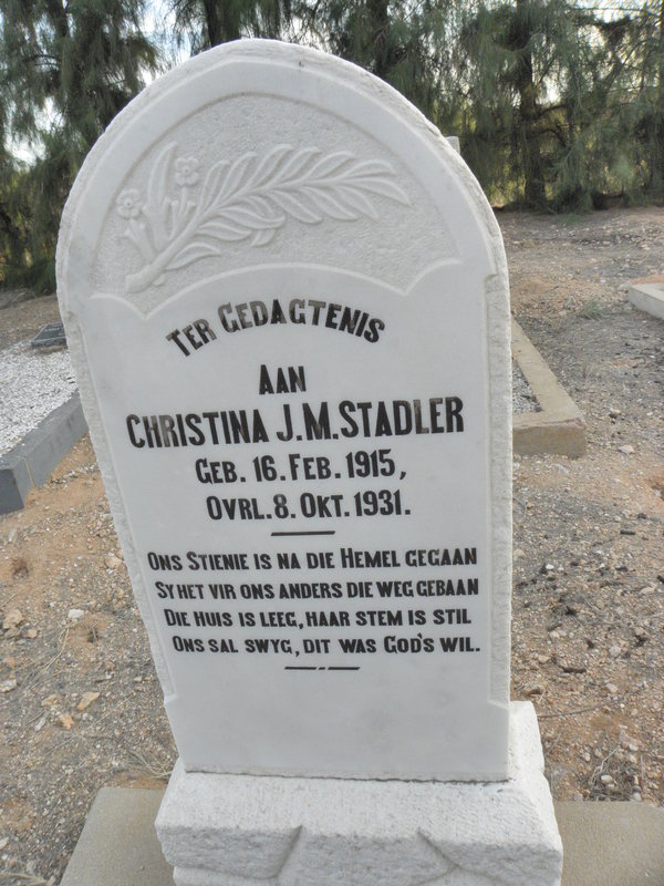 STADLER Christina J.M. 1915-1931