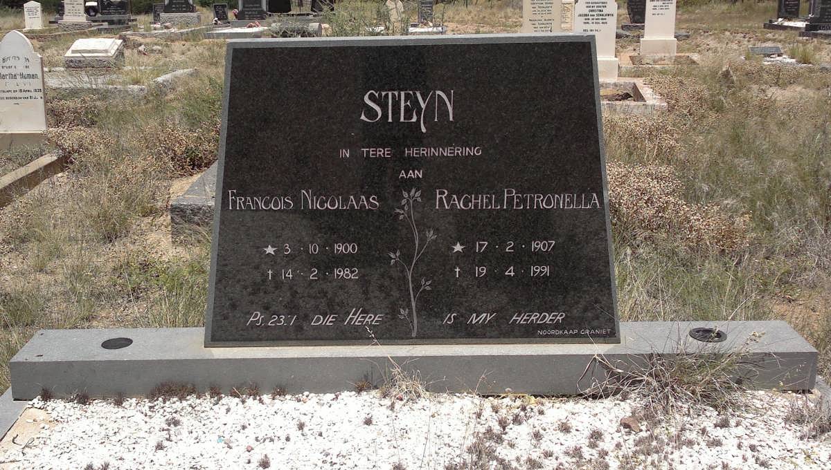 STEYN Francois Nicolaas 1900-1982 &amp; Rachel Petronella 1907-1991