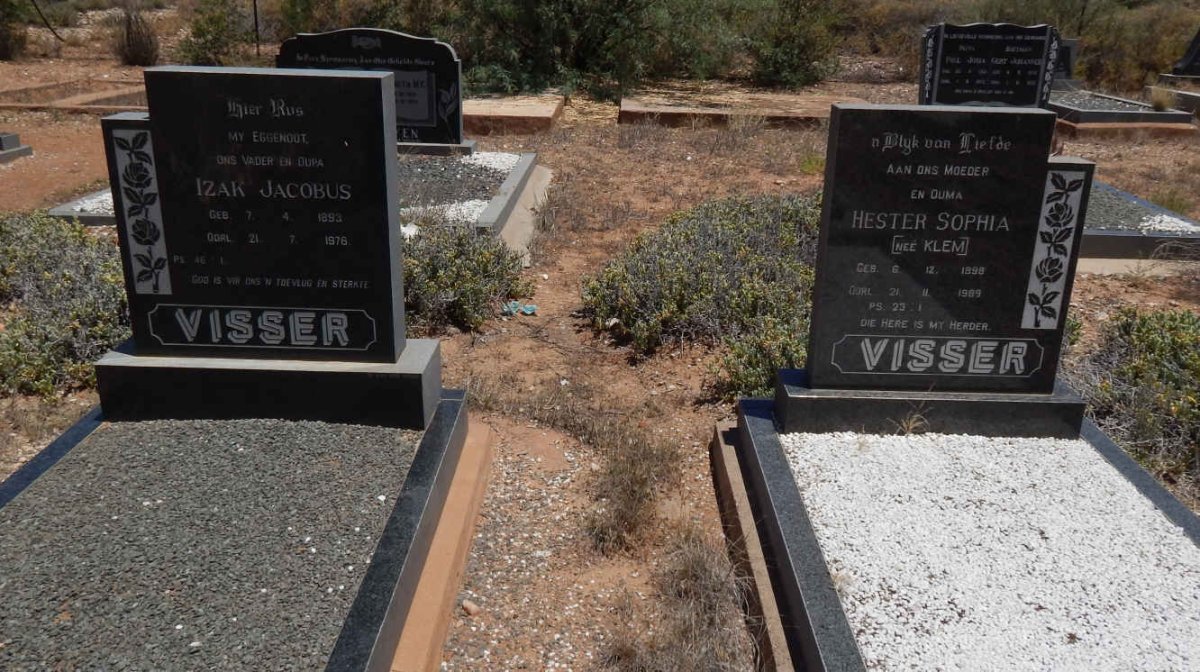 VISSER Izak Jacobus 1893-1976 &amp; Hester Sophia KLEM 1898-1989