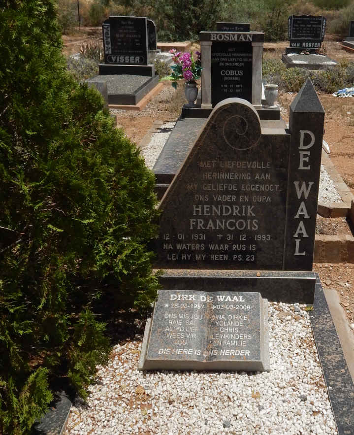 WAAL Hendrik Francois, de 1931-1993 :: DE WAAL Dirk 19?7-2009