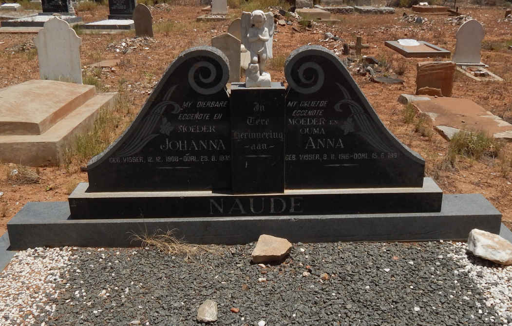 NAUDE Johanna nee VISSER 1908-1935 :: NAUDE Anna nee VISSER 1916-199?