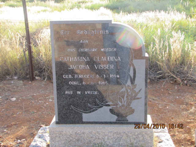 VISSER Catharina Claudina Jacoba nee KRUGER 1894-1965