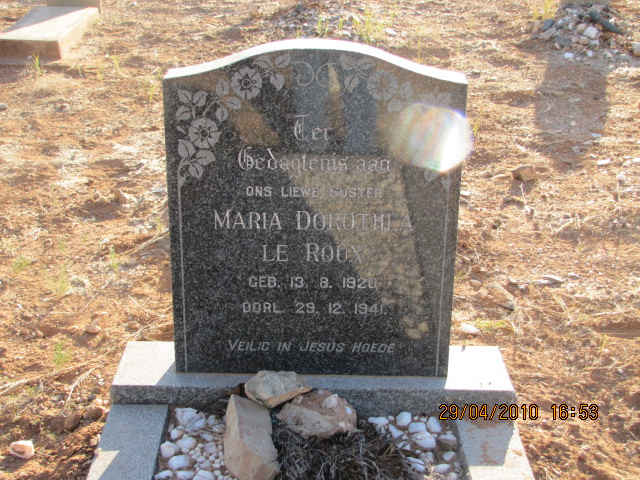ROUX Maria Dorothea, le 1920-1941