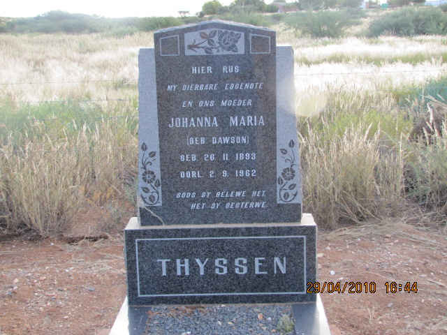 THYSSEN Johanna Maria nee DAWSON 1893-1962