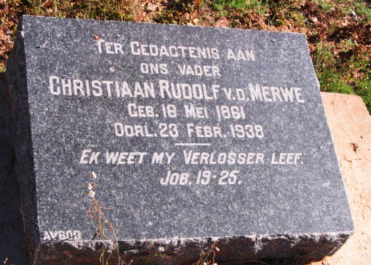 MERWE Christiaan Rudolf, van der 1861-1938