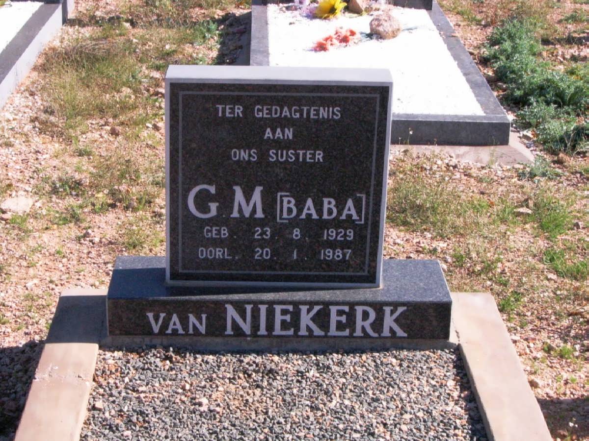 NIEKERK G.M., van 1929-1987
