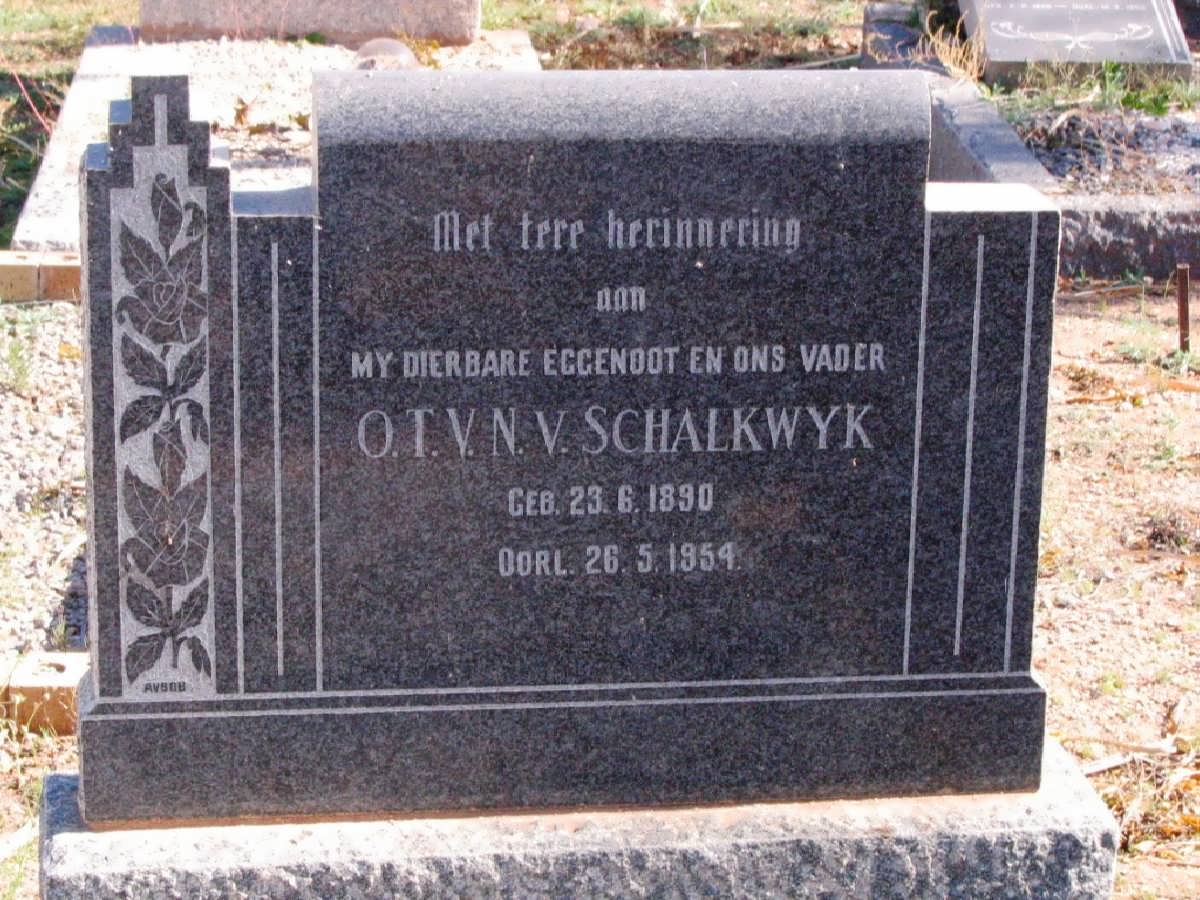 SCHALKWYK O.T.V.N., van 1890-1954