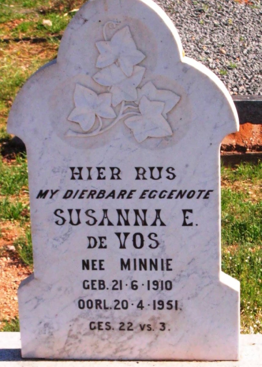 VOS Susanna E., de nee MINNIE 1910-1951