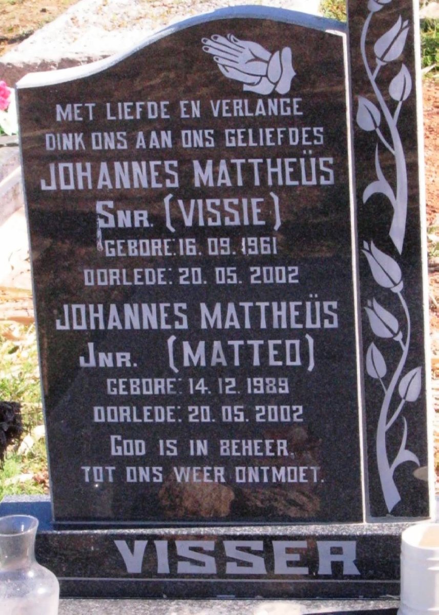 VISSER Johannes Mattheus 1961-2002 :: VISSER Johannes Mattheus 1989-2002