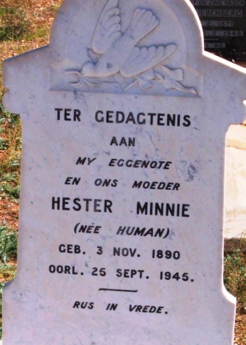 MINNIE Hester nee HUMAN 1890-1945