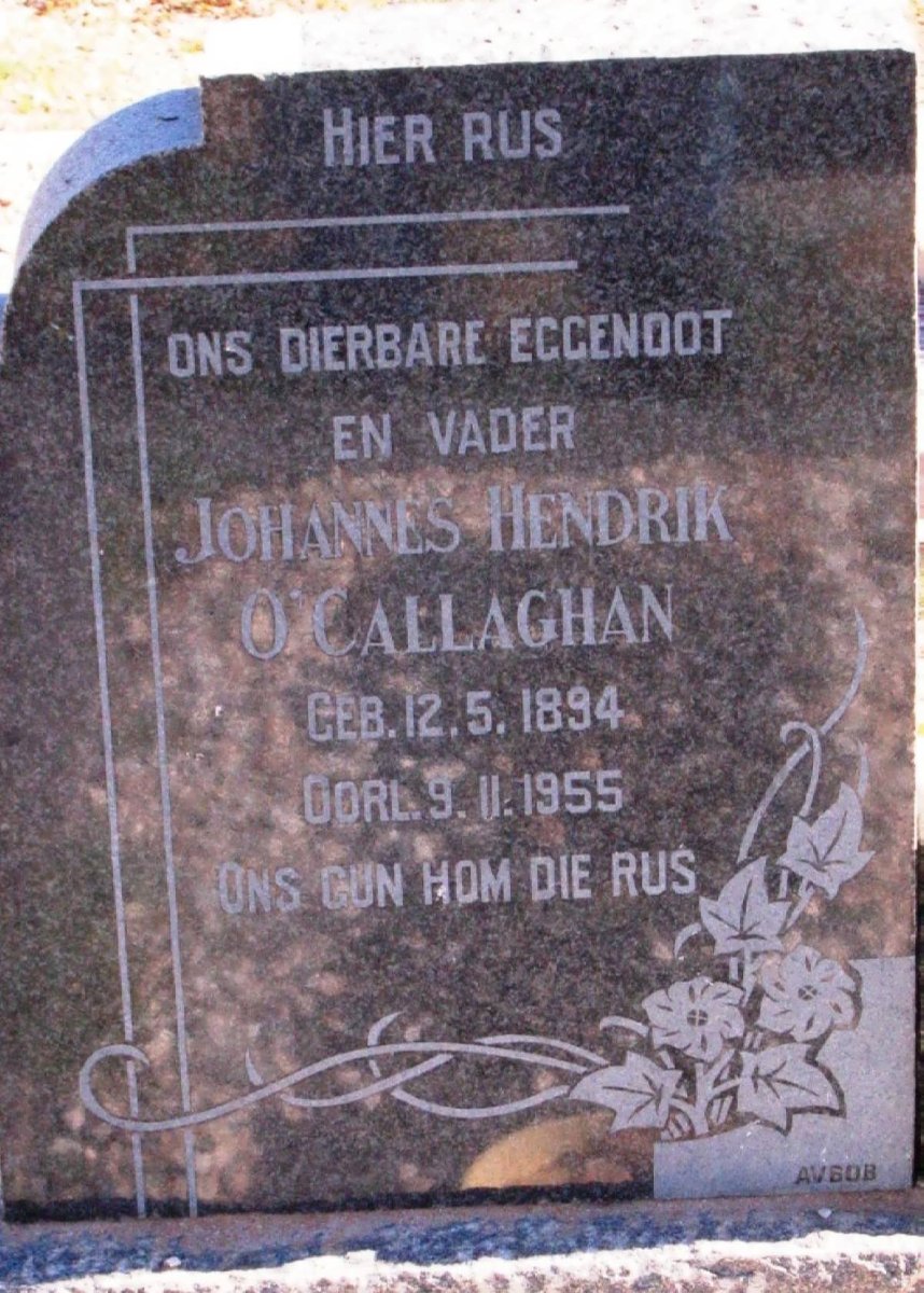 O'CALLAGHAN Johannes Hendrik 1894-1955