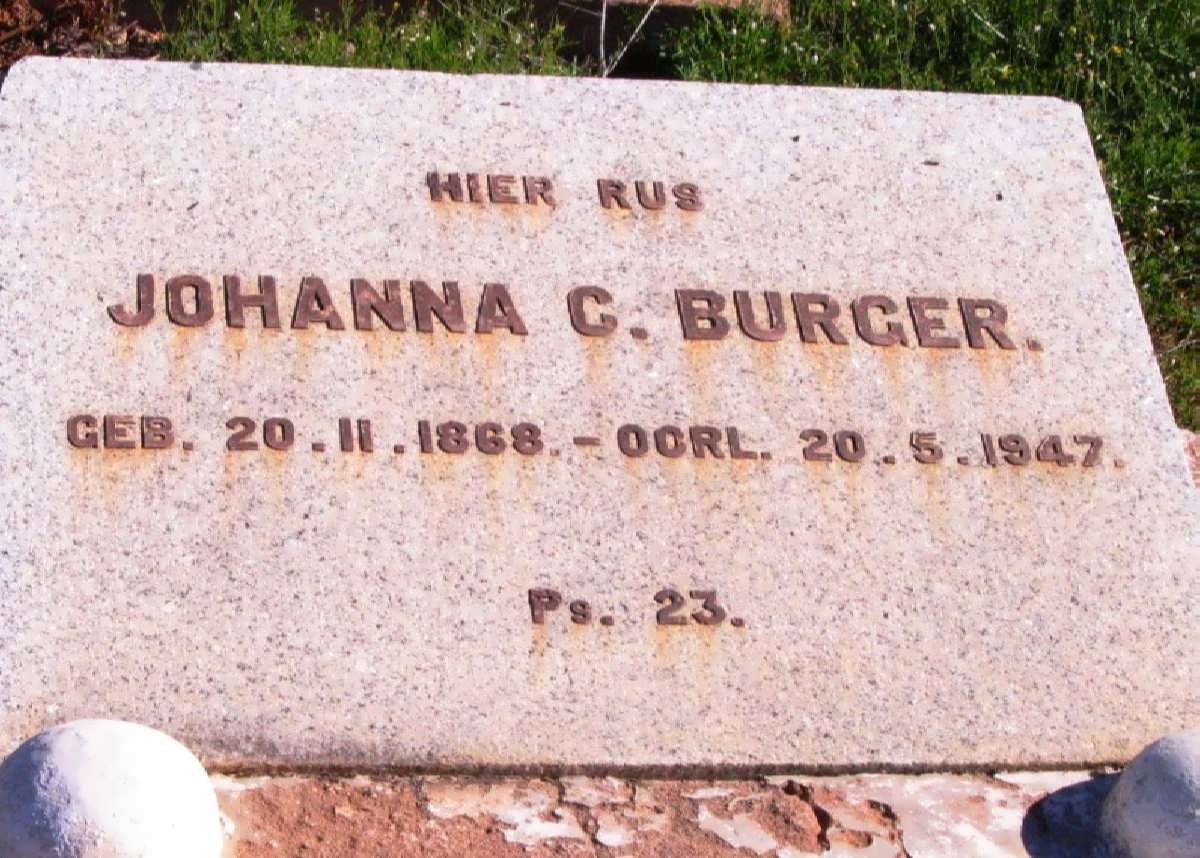 BURGER Johanna C. 1888-1947