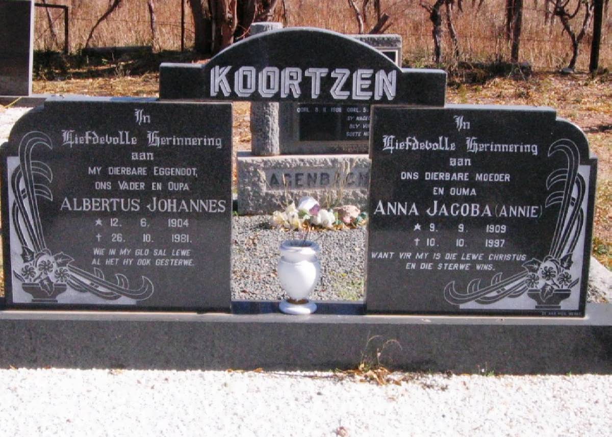 KOORTZEN Albertus Johannes 1904-1981 &amp; Anna Jacoba 1909-1997