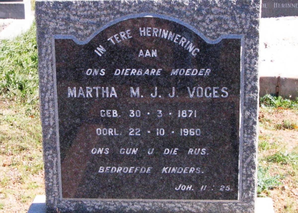 VOGES Martha M.J.J. 1871-1960
