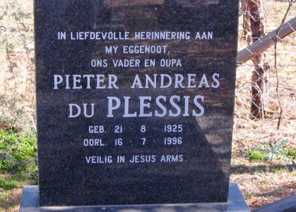 PLESSIS Pieter Andreas, du 1925-1996