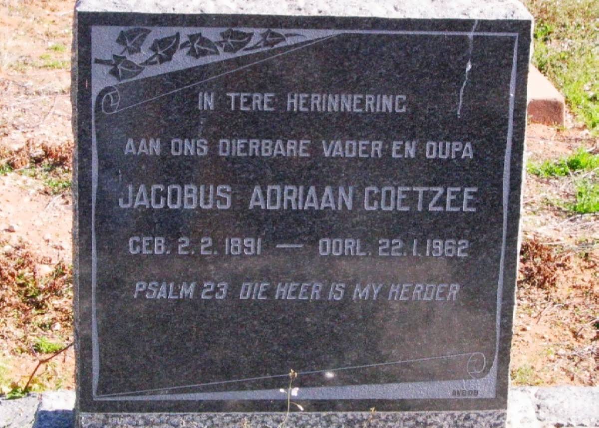 COETZEE Jacobus Adriaan 1891-1962