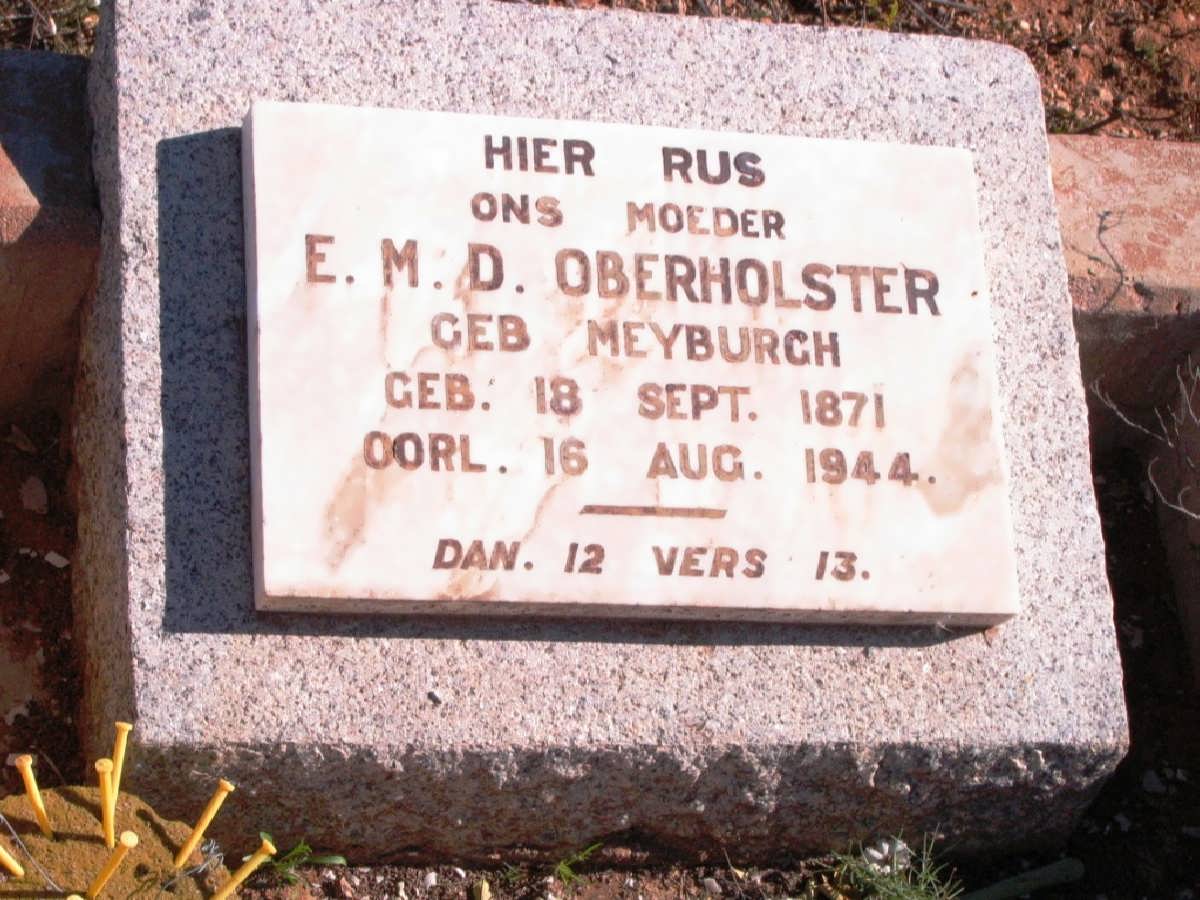 OBERHOLSTER  E.M.D. nee MEYBURGH 1871-1944