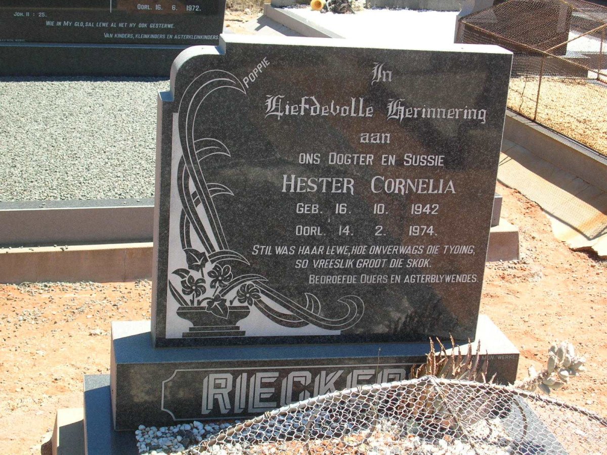 RIECKERT Hester Cornelia 1942-1974