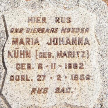 KÜHN Maria Johanna nee MARITZ 1882-1956
