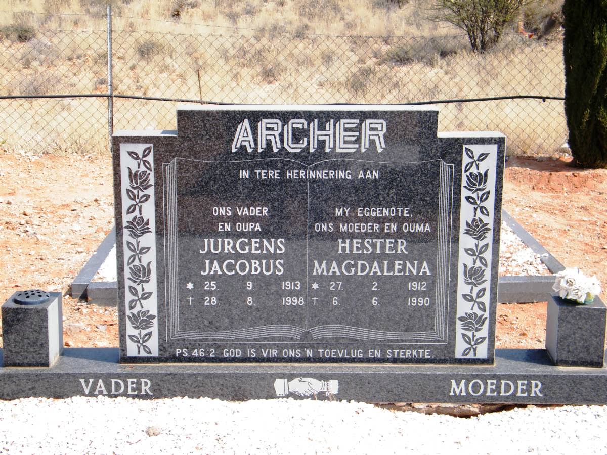 ARCHER Jurgens Jacobus 1913-1998 &amp; Hester Magdalena 1912-1990
