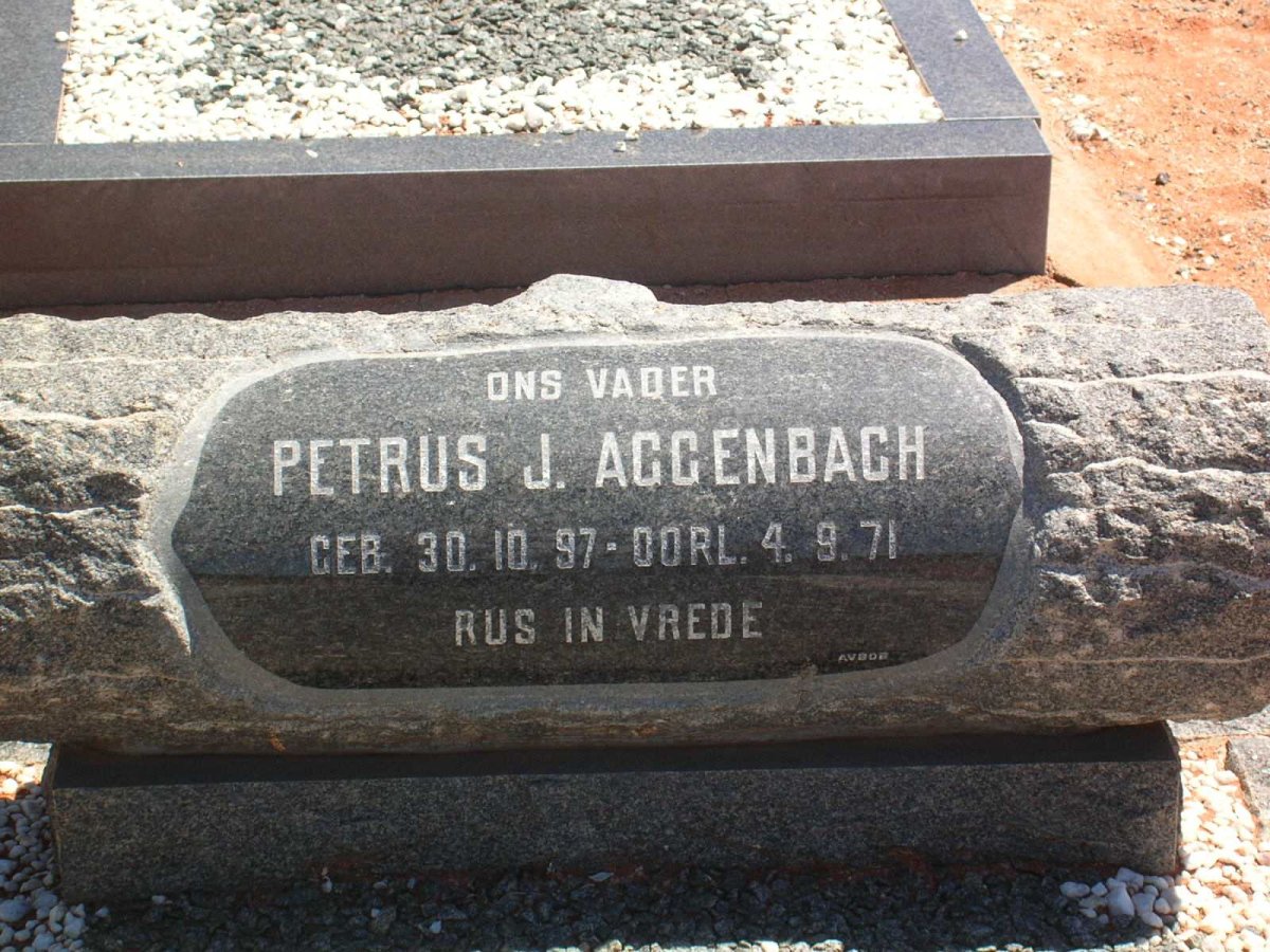 AGGENBACH Petrus J. 1897-1971