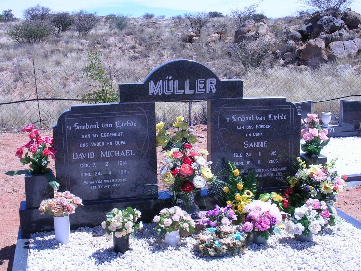 MÜLLER David Michael 1914-1981 &amp; Sannie 1919-2006
