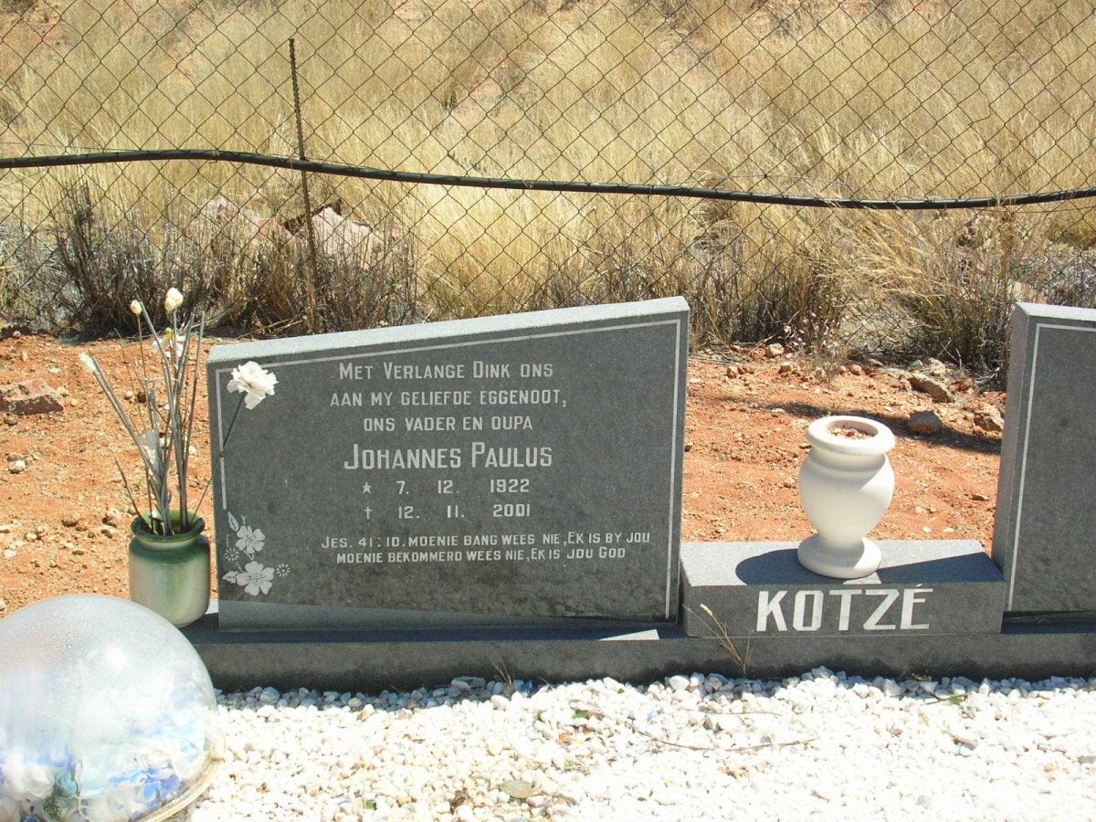 KOTZÉ Johannes Paulus 1922-2001