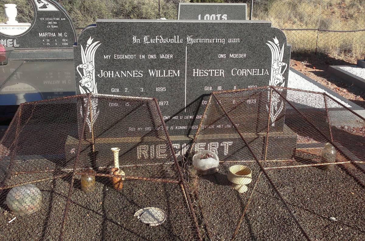 RIECKERT Johannes Willem 1895-1977 &amp; Hester Cornelia 1903-1979