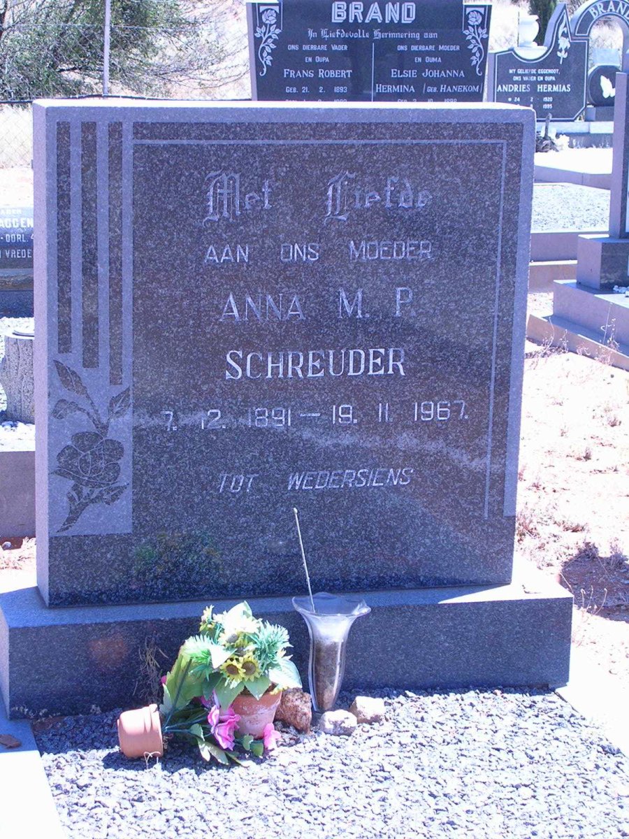 SCHREUDER Anna M.P. 1891-1967